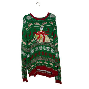 Ugly Christmas Sweater Sz XXL Taco Green Red 33 Degrees Brand 100% Cotton
